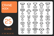 Industrial Crane Hook Line Icons, an Outline Icon by Designfour (Thumbnail 1 of 7)