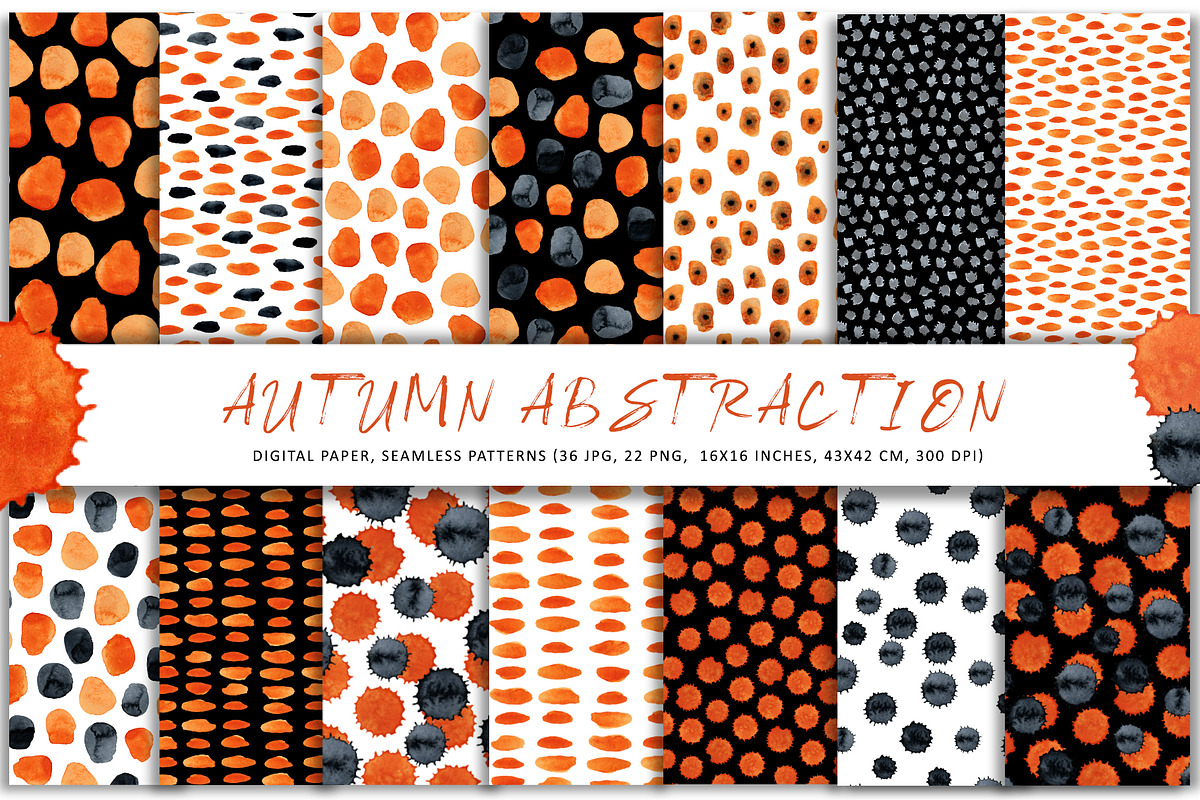 Abstract digital paper, autumn set, a Pattern Graphic by Artmanata (Photo 1 of 13)