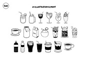 Beverage Doodle Hand Drawn, an Object Graphic by SLAB! Design (Thumbnail 2 of 4)