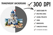 Watercolor Coastal Clipart, an Illustration by Craft Nest (Thumbnail 2 of 9)