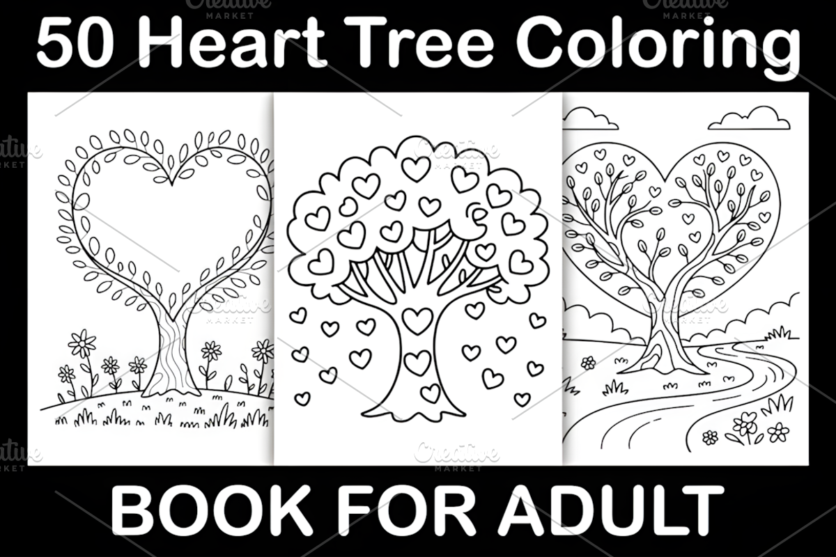 Heart Tree Coloring Book, a Decorative Illustration by Design Station (Photo 1 of 3)