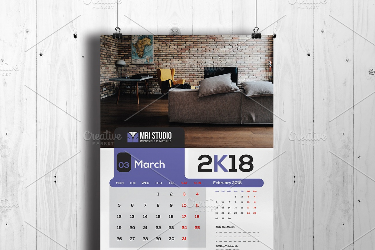 Calander Template, a Stationery Template by MRI STUDIO (Photo 3 of 12)