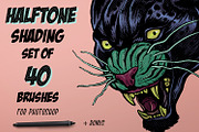 Halftone Brush Pack, a Brush Add-On by ZiziMarket (Thumbnail 1 of 6)