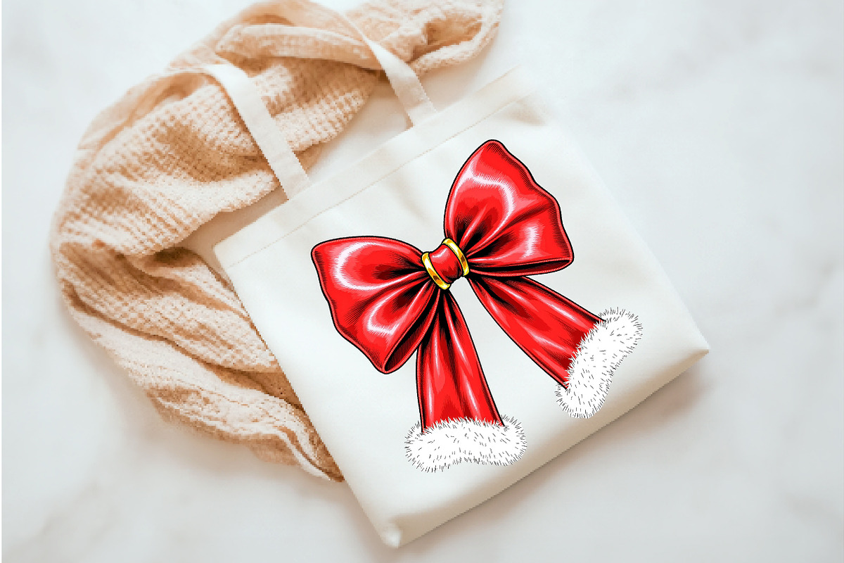Christmas Coquette bow Png, an Illustration by Watercolor design (Photo 6 of 6)