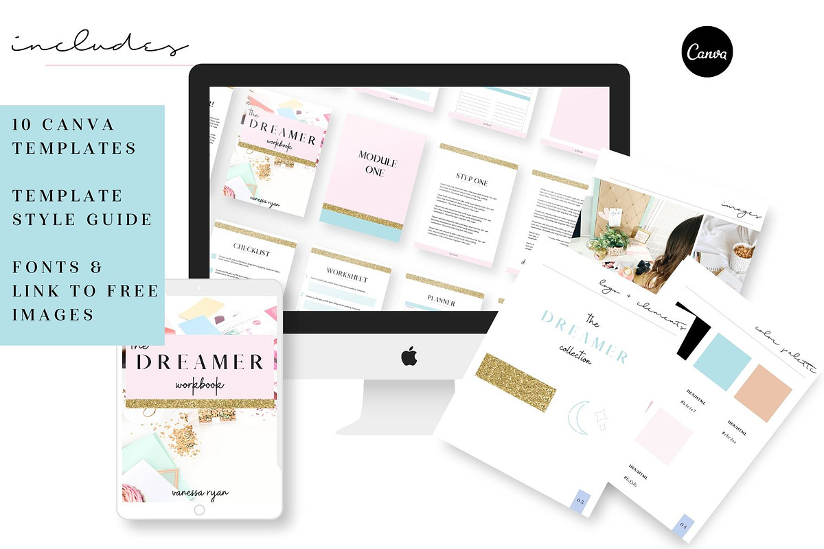 Dreamer Workbook Canva, an Email Template by VanessaRyan.co (Photo 1 of 3)