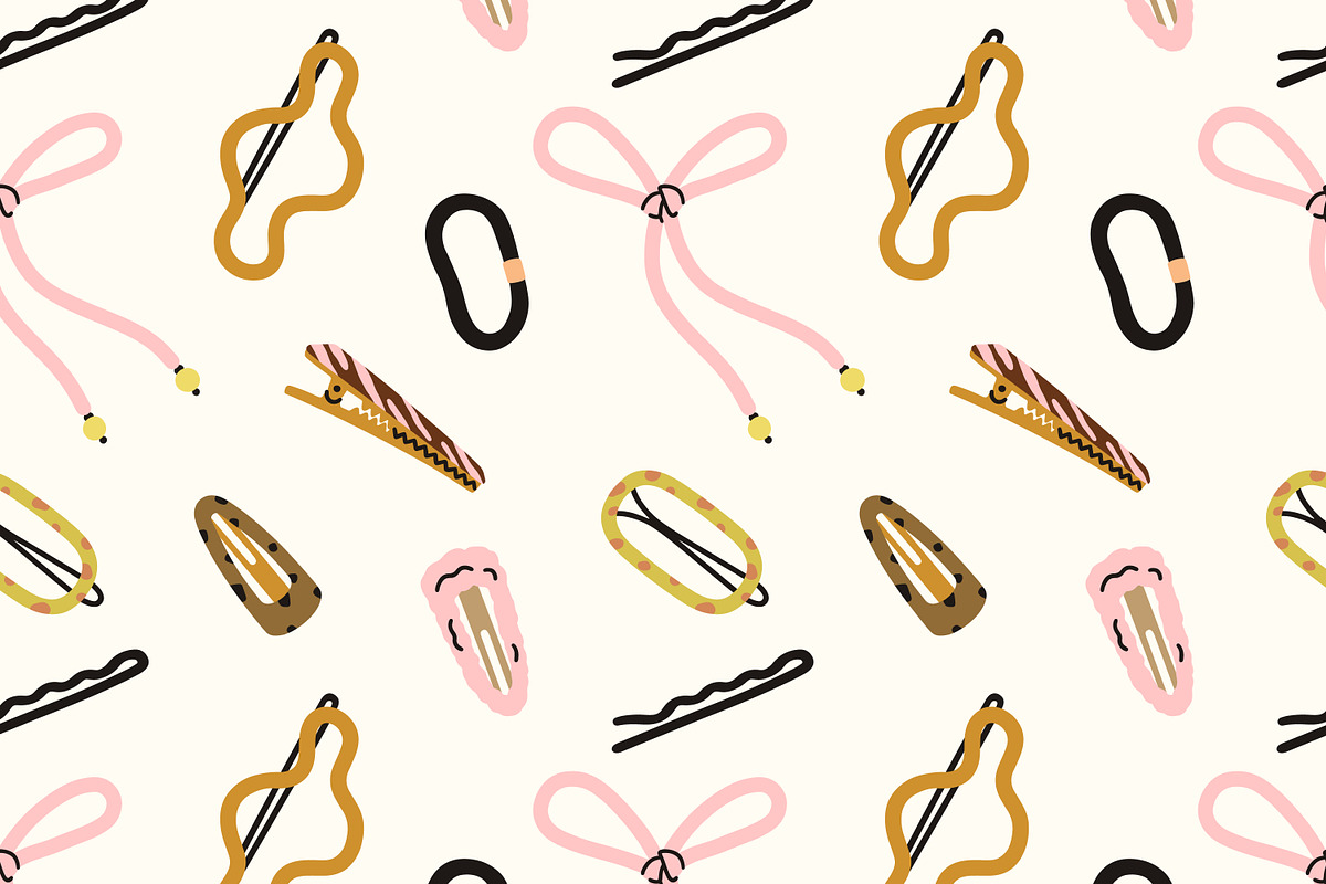 Hair accessories, seamless pattern, a Pattern Graphic by Good Studio (Photo 4 of 10)