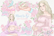 Mother to be PNG Clip Art. Pregnancy, a Decorative Illustration by RivusArt (Thumbnail 1 of 9)