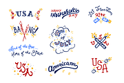 4th of July Americana Lettering, a Seasonal Illustration by JoshuaRed Design (Thumbnail 2 of 6)