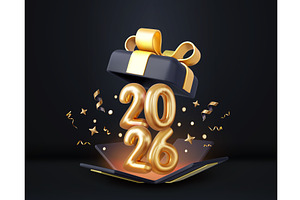 3d Happy New Year 2026., an Object Illustration by ModVector