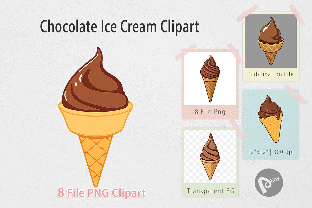 Chocolate Ice Cream Clipart, an Object Graphic by Artnoy (Photo 1 of 5)