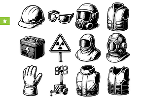 Industrial Safety Gear Set, an Object Graphic by RT Studio