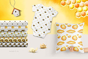 Honey Bee & Wildflowers graphics set, an Illustration by PinskaDrawCute (Thumbnail 4 of 14)