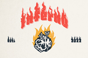 Inferno font pack w/ fire elements, a Font by Moreno Art Company