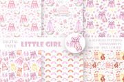 Little girl watercolor set. Nursery, a Person Illustration by SabinaWatercolorArt (Thumbnail 4 of 15)