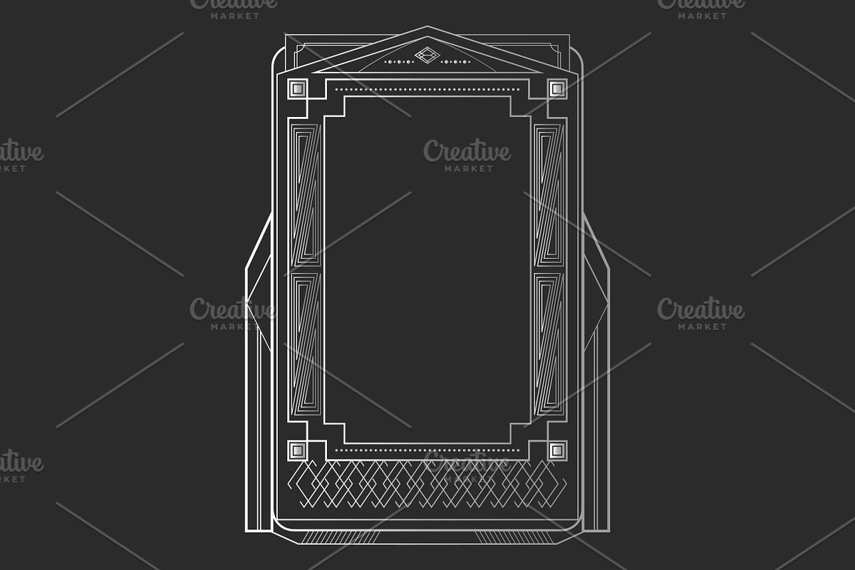 Silver Art Deco Frames Collection, a Decorative Illustration by PsychocheArt (Photo 7 of 13)