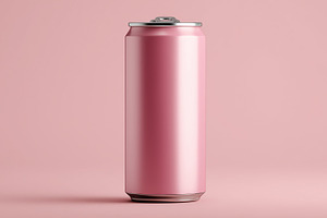 Pink blank soda can mockup, a Food & Drink Photo by MistyDay