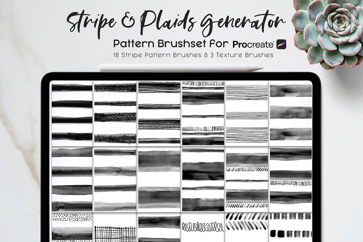 Stripes & Plaids Pattern Brushset, a Brush Add-On by JSquarePresents (Photo 1 of 5)