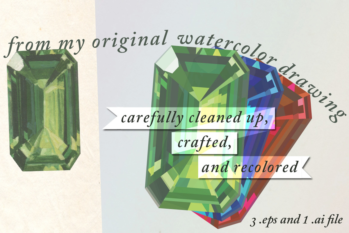 Emerald vector (& sapphire and ruby), an Illustration by Shirakawa Maya (Photo 2 of 2)
