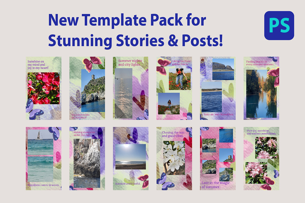 Summer Vibes, a Social Media Template by Digital illustration shop (Photo 4 of 6)