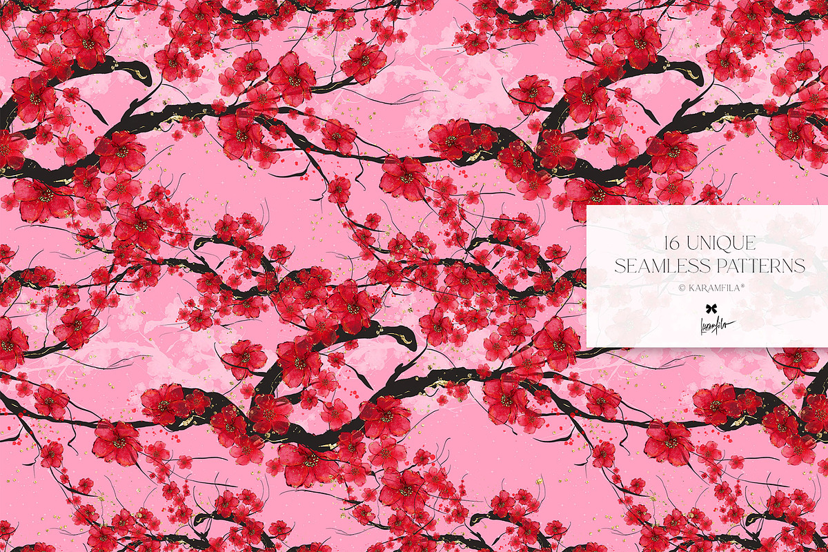 Japanese Cranes Seamless Patterns, a Pattern Graphic by KaramfilaS (Photo 14 of 19)