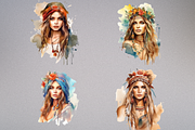 Watercolor Bohemian Beauty, a Person Illustration by Mash Mash Stickers (Thumbnail 9 of 9)