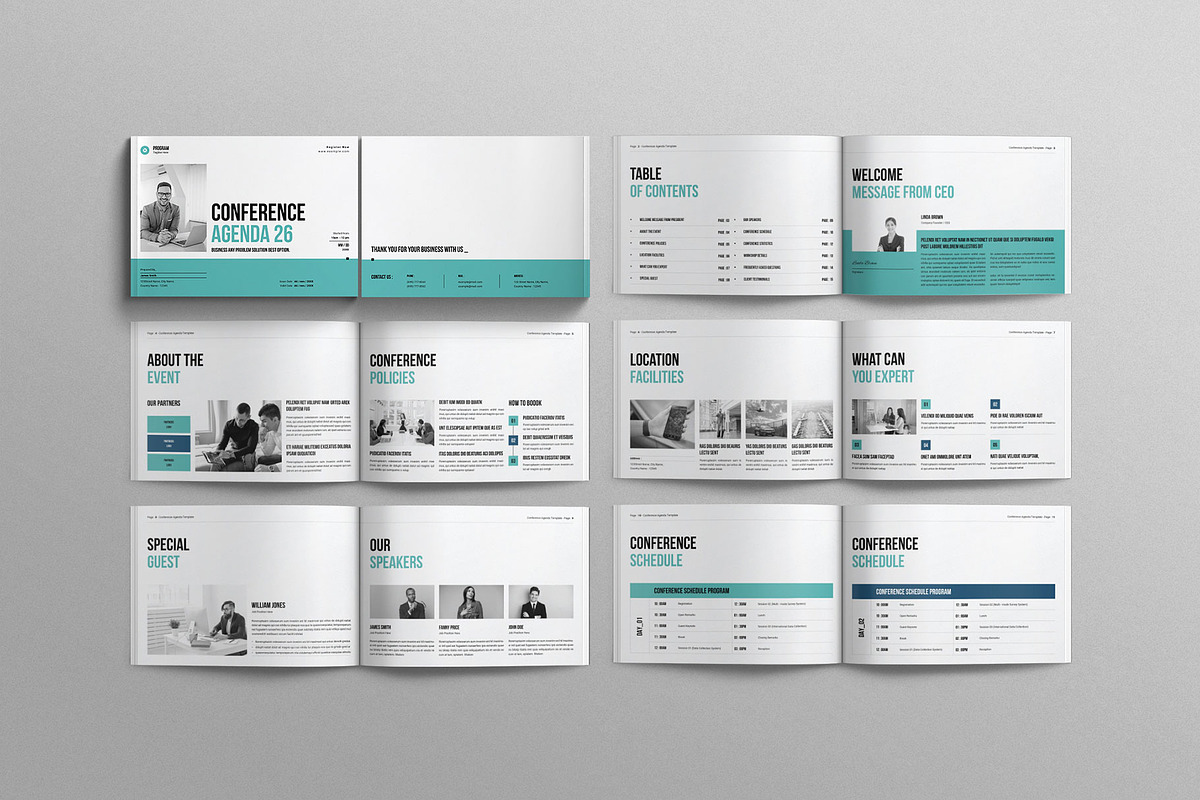 Conference Agenda Template Landscape, a Brochure Template by Work-Envance (Photo 7 of 8)