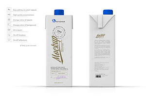 Mockup Package Tetra Brik Square 1L