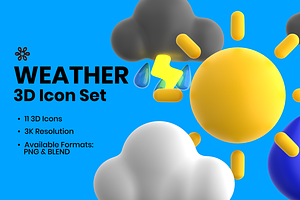 3d Weather Illustration Icon Set