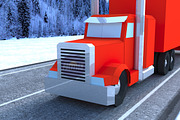 Christmas Truck 3D model template, a Templates & Theme by PolyFish (Thumbnail 4 of 7)
