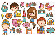 90s Kids Pop Culture Clipart, a Person Illustration by Inkley Studio (Thumbnail 2 of 2)