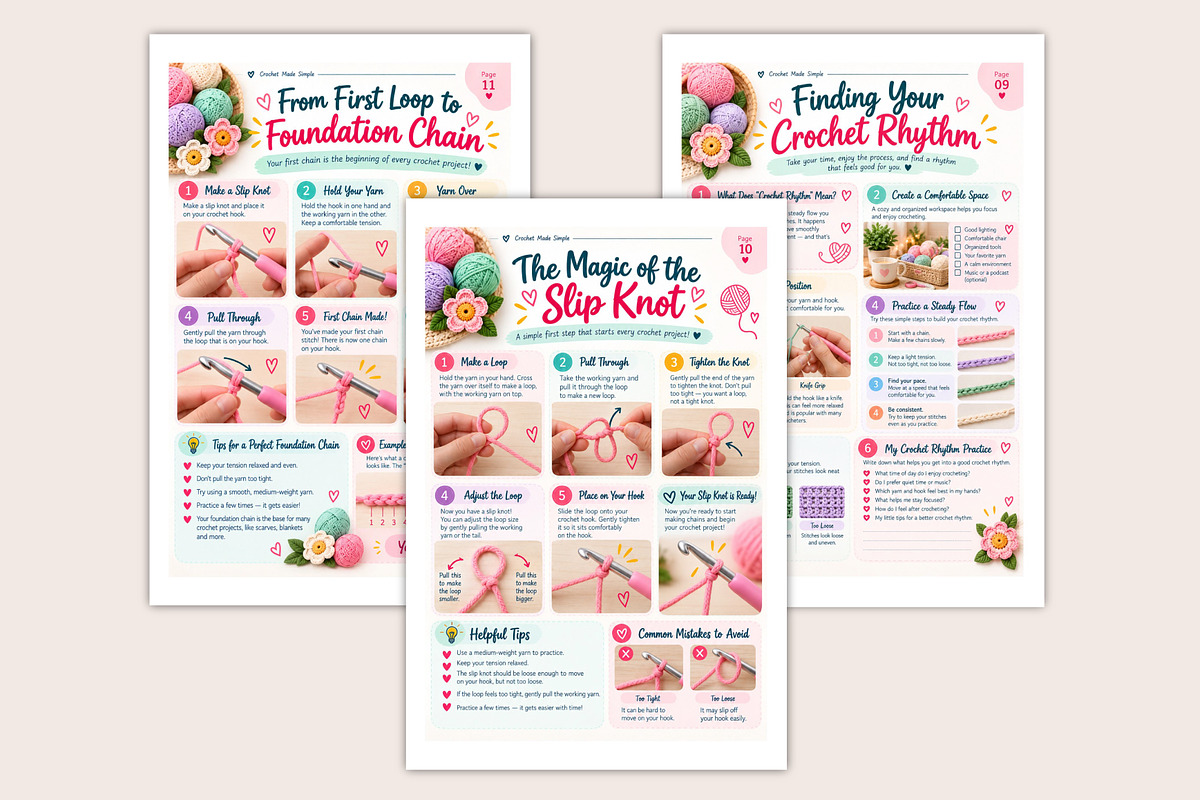 Crochet Made Simple | A Beginner’s, a Stationery Template by Designmela01 (Photo 3 of 5)