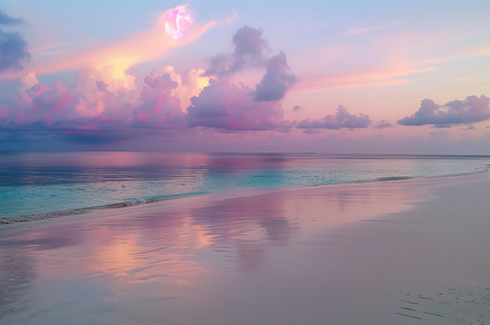 Sunrise in the Maldives, reflection, a Nature Photo by Imaginarium