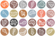 Retro Circular World Countries, an Object Illustration by Eugene Ga (Thumbnail 7 of 7)