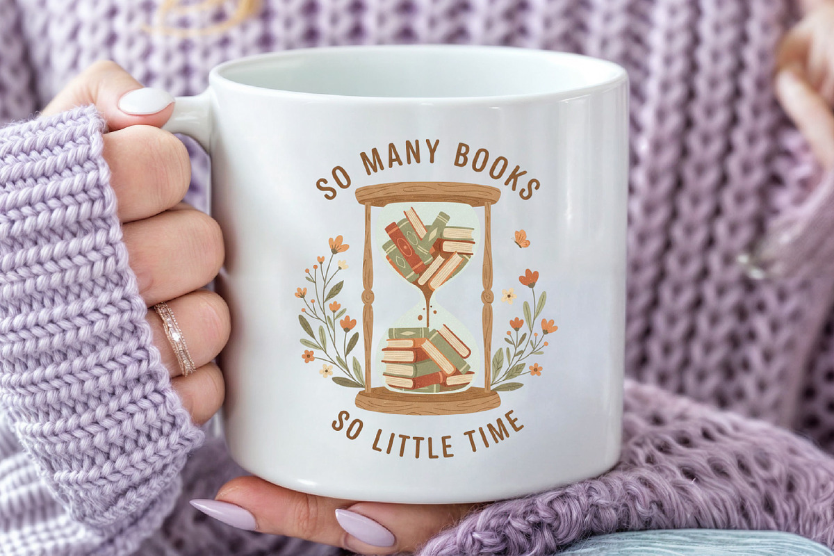 So Many Books so Little Time PNG, an Illustration by Craft Nest (Photo 4 of 6)