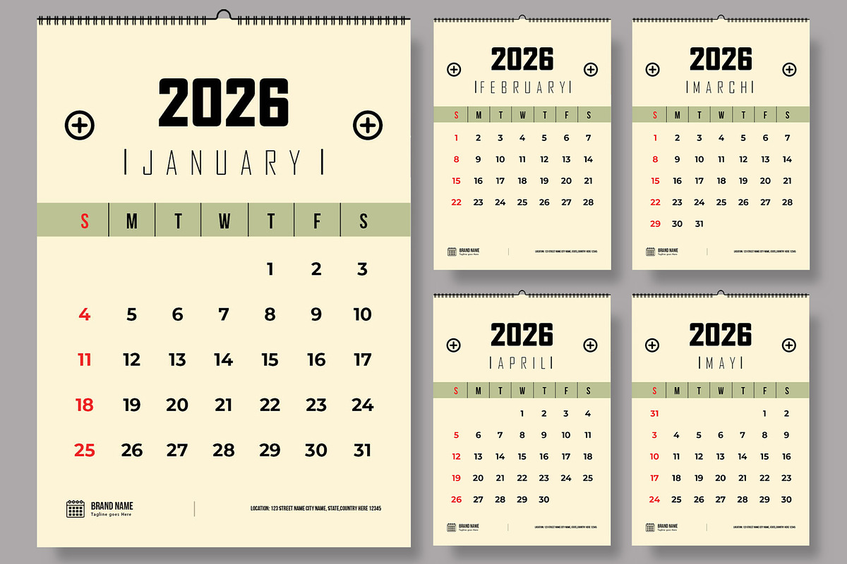 Minimal Calendar Template, a Stationery Template by ContestDesign (Photo 1 of 5)