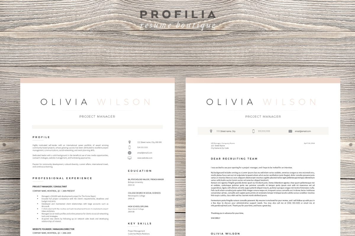 Word Resume & Cover letter Template, a Resume Template by Profilia Resume Boutique (Photo 4 of 6)