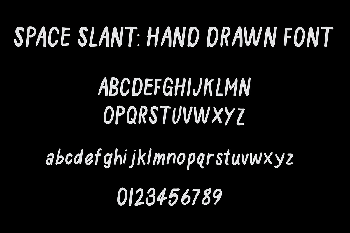 Space Slant Hand Drawn Font preview 3