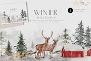 Watercolor Christmas Winter Holiday, an Illustration by WalaPalette (Thumbnail 11 of 18)