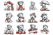 cute grey teddy bear Clipart, an Illustration by DreamArtGraphic (Thumbnail 4 of 4)