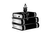 Vintage Book Stack Candle Bundle, an Illustration by jahid234 (Thumbnail 3 of 31)