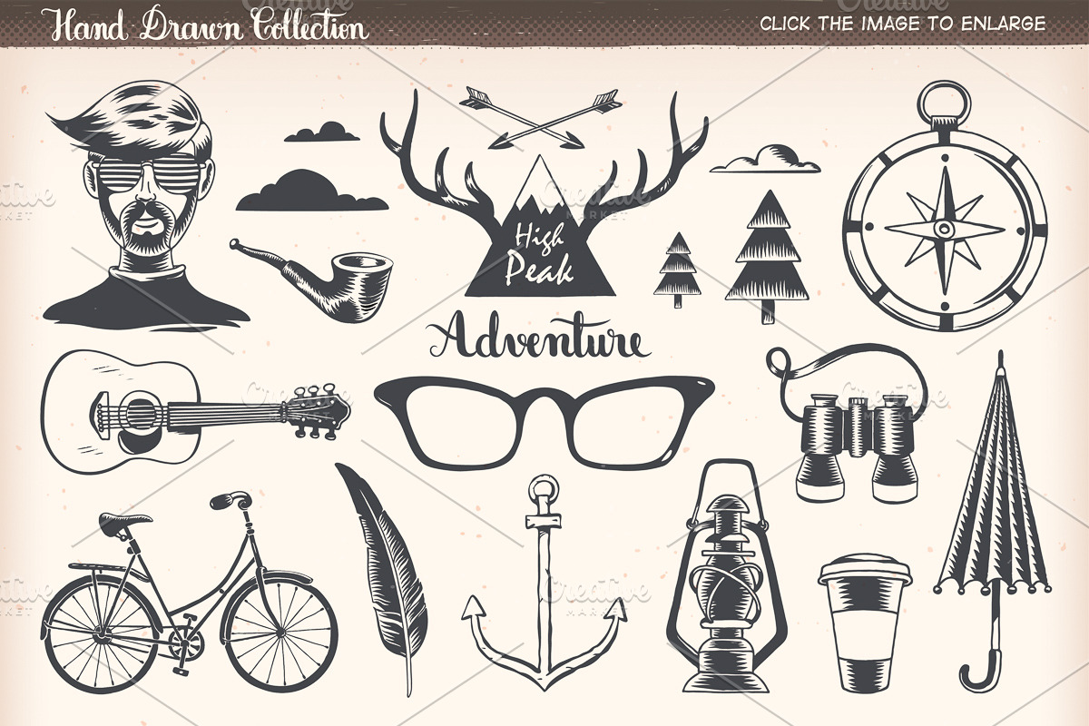 Hipster Vector Pack, an Illustration by Inkant Studio (Photo 2 of 4)