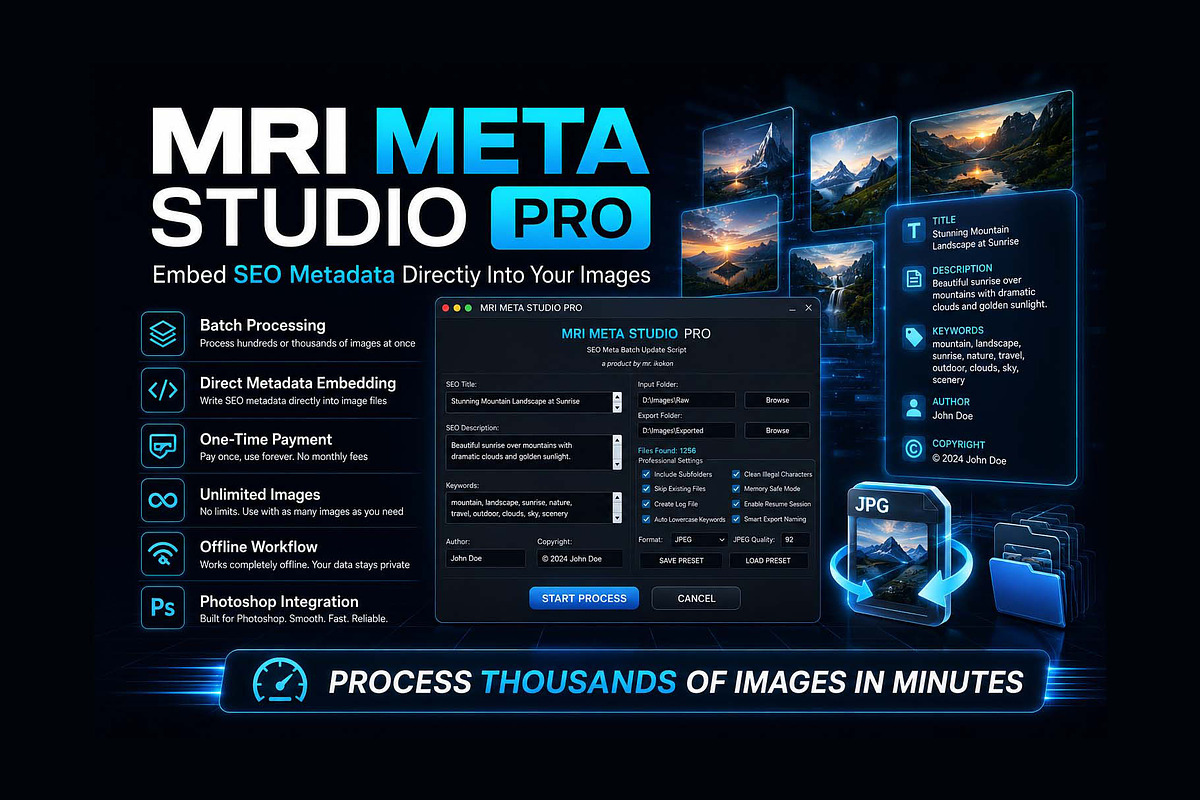 Photoshop Batch SEO Metadata Tool, a Plug-in Add-On by MRI STUDIO (Photo 4 of 11)
