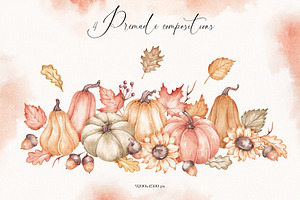 Watercolor Clipart Autumn Nature