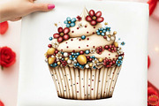 Whimsical Spring Cupcake Clipart, an Illustration by designcity5 (Thumbnail 3 of 5)