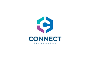 Connect Letter C Hexagon Logo Design, a Branding & Logo Template by yopie