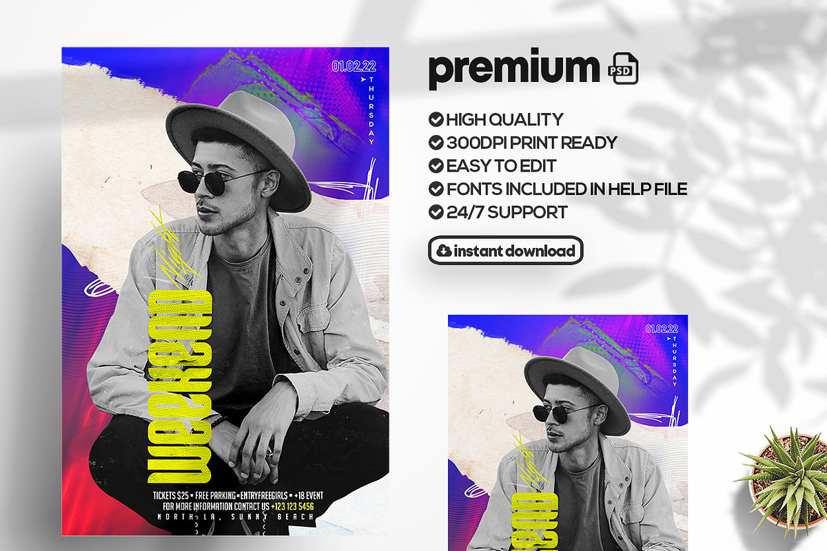 Artistic Festival & Party Flyer, a Flyer Template by Ronita Shkodra (Photo 1 of 2)
