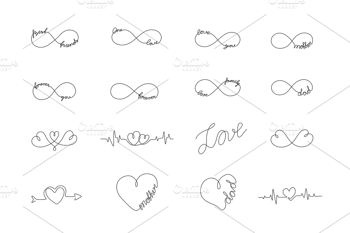 Big Love set. 99 Valentines Elements, a Decorative Illustration by Anastasiia_Dzhioeva (Photo 4 of 7)