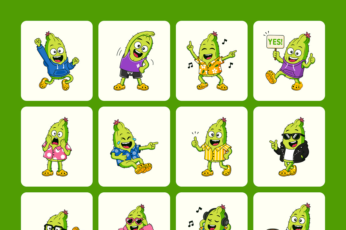 85 Cactus Flat Vector Icons, an Emoji Icon by Brickclay (Photo 10 of 11)