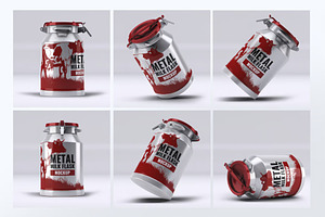 Metal Milk Flask Mock-Up, a Product Mockup by DesignRushMarket