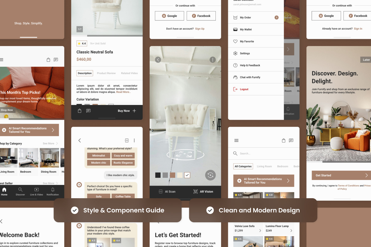 Furnify - E-Commerce Furniture App, an App Template by trabaskriya (Photo 3 of 5)
